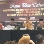 Rapat Pleno Terbuka KPU Sumbar Tetapkan 4.088.606 DPT untuk Pemilu 2024