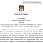 Pengumuman Daftar Calon Tetap (DCT) Anggota DPRD Provinsi Sumbar Pemilu 2024