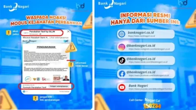 Bank Nagari Imbau Nasabah Waspadai Phising Mengatasnamakan Bank