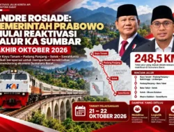 Jalur KA Kayu Tanam–Sawahlunto Akan Aktif Kembali, Andre Rosiade Sebut Target Oktober 2026
